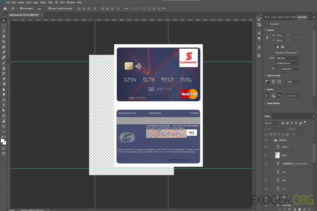 Carte Mastercard de la Banque de Saint-Vincent-et-les Grenadines de Nouvelle-Écosse template